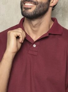 Men Polo Shirts - Màu Đỏ Sâu - Xem 2