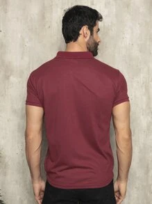 Men Polo Shirts - Màu Đỏ Sâu - Xem 3