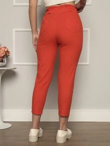 Women Pants - 橘色 - 查看 3