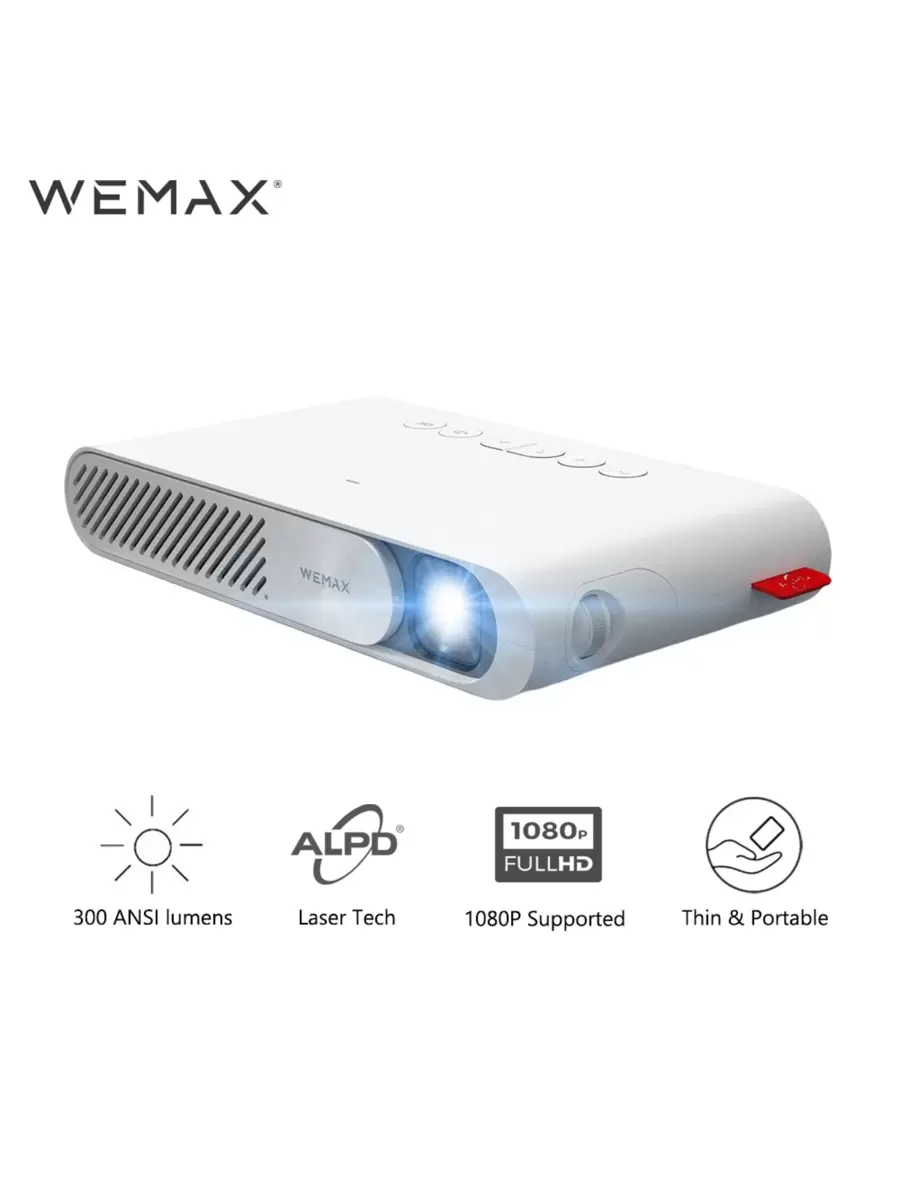 WEMAX Wewatch 迷你激光口袋投影機,超便攜智能投影機,300 Ansi流明,支持1080p,wi-fi便攜電影院
