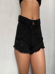 SHORTS JEANS DESTROIDE BARRA DESFIADA  DO 34 AO 44