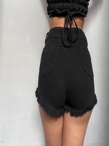 SHORTS JEANS DESTROIDE BARRA DESFIADA  DO 34 AO 44