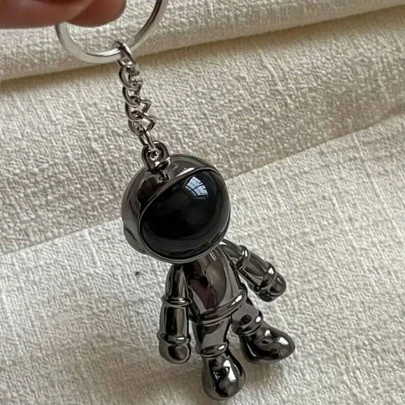 太空機器人主題的3d太空人金屬鑰匙扣,適用於汽車廣告、腰掛、鑰匙圈、鏈子、吊墜裝飾