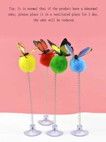 1入組吸盤式蝴蝶裝飾逗貓玩具 - 彩色 - 查看 5