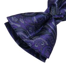 YourTies Nam Mô hình hoa Thanh lịch Nơ thắt Cho bữa tiệc - Màu tím - Xem 7