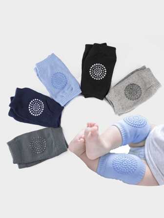 5 Pairs Unisex Baby Crawling Anti-Slip Knee Pads Protect Baby's Knee For Crawling
