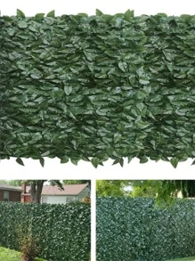 Artificial Leaves, Balcony Railing Fake Plant Vine, Garden Decoration, Faux Fence Guard Rail - Army Green - View 6