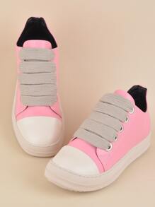 粉色的低胸運動鞋帶薄背帶和粗帶,時尚運動鞋 - 粉色 - 查看 3