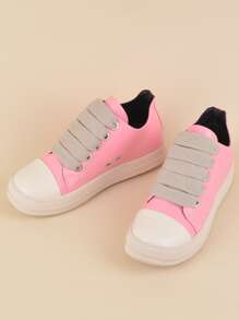 粉色的低胸運動鞋帶薄背帶和粗帶,時尚運動鞋 - 粉色 - 查看 4