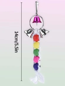 1pc Bell & Bead Decor Bird Toy - Multicolor - View 5