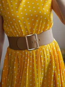 Beltox fine 1入組女性方形扣時尚寬腰帶適用於衣物裝飾 - 棕色 - 查看 9