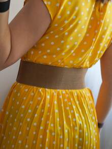 Beltox fine 1入組女性方形扣時尚寬腰帶適用於衣物裝飾 - 棕色 - 查看 4