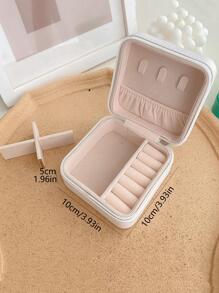 1pc Travel Jewelry Organizer Storage Box, Multi-Functional For Stud/Earrings, Necklace, Bracelet, Ring - Green - View 5