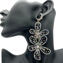 Fashionable Bohemian Style Rhinestone Earrings, Vintage Pendant Dangle Earrings For Women, Jewelry Gift Wholesale - Black - View 1