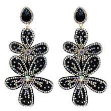 Fashionable Bohemian Style Rhinestone Earrings, Vintage Pendant Dangle Earrings For Women, Jewelry Gift Wholesale - Black - View 2