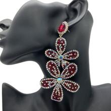 時尚波西m亞水鑽懸垂耳環,復古吊墜耳環適合女士,流行首飾類