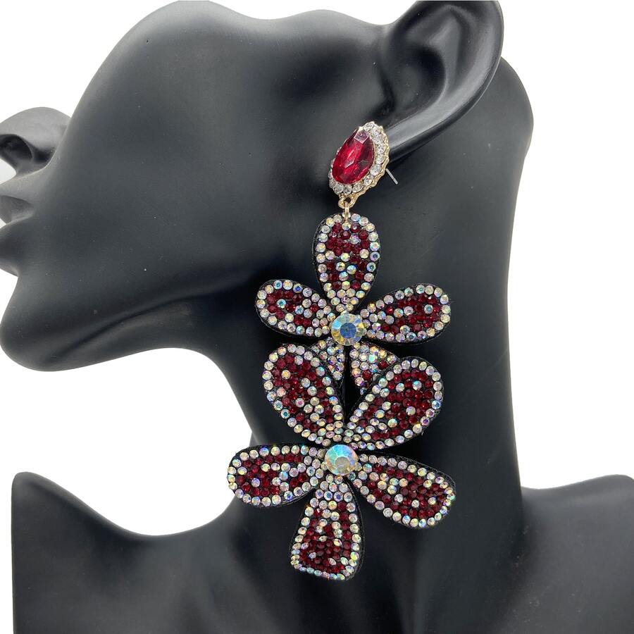 時尚波西m亞水鑽懸垂耳環,復古吊墜耳環適合女士,流行首飾類