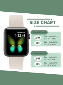 1入組交錯蝴蝶和八字扣矽膠運動智能手錶帶，奶白色，適用於 Apple Watch 45mm 38mm 40mm 41mm 42mm 44mm帶，兼容Apple Watch Series Ultra/SE/8/7/6/5/4/3/2/1(Note: 不是智慧手錶，只是手錶帶配件) - 米色 - 查看 5