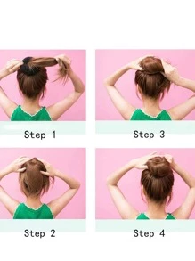 3pcs/Set Women's Flower Bun Maker Hair Tools For Sweet Hair Ties, Ponytail Lift And Hair Accessory Casual