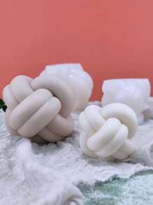 1 件针织纱球形香薰蜡烛硅胶、树脂、胶水模具适用于自制冰淇淋、慕斯制作 - 白色 - 查看 4