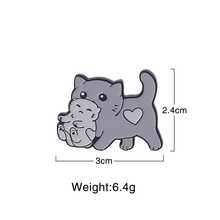 1入組可愛貓形胸針作為衣服配件適用於時尚男士和女士,理想適用於生日派對,婚禮,和其他場合,A小禮品 - 灰色 - 查看 3