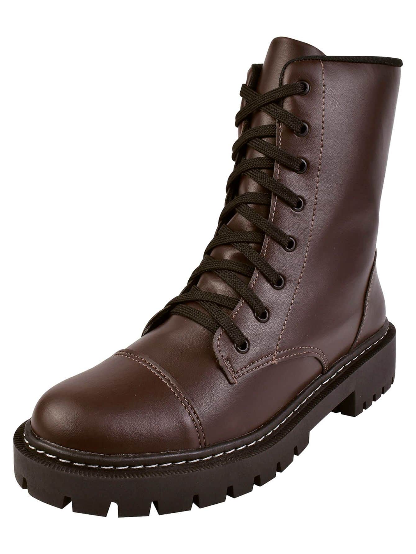 Women Fashion Boots - Coffee Brown - View 1