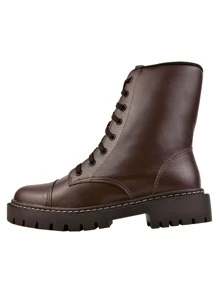 Women Fashion Boots - Coffee Brown - View 2