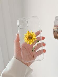 Sunflower Pattern Clear Phone Case - Multicolor - View 2
