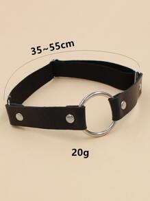 圓環裝飾吊襪帶 - 黑色 - 查看 4