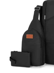 Oxford Fabric Water-Resistant Business Backpack, Couples' Backpack Set, Student Schoolbag, Including Computer Backpack And Travel Bag Laptop College Bag For Books Multi-Functional Gifts For Men Multifunctional Bag Winter Black Bag Outdoor Vacation Travel Essentials Holiday Essentials Bag For Men Bags Summer Bag Pack Spring