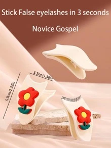 假睫毛塗抹器睫毛輔助器;方便美妝工具適用於毫不費力塗抹的假睫毛,膠黏劑,和頭髮簡約你的美妝帶 - 杏色 - 查看 6