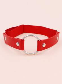 1入組龐克街舞蹈原宿黑暗的戒指吊帶襪腿圈 - 紅色 - 查看 1