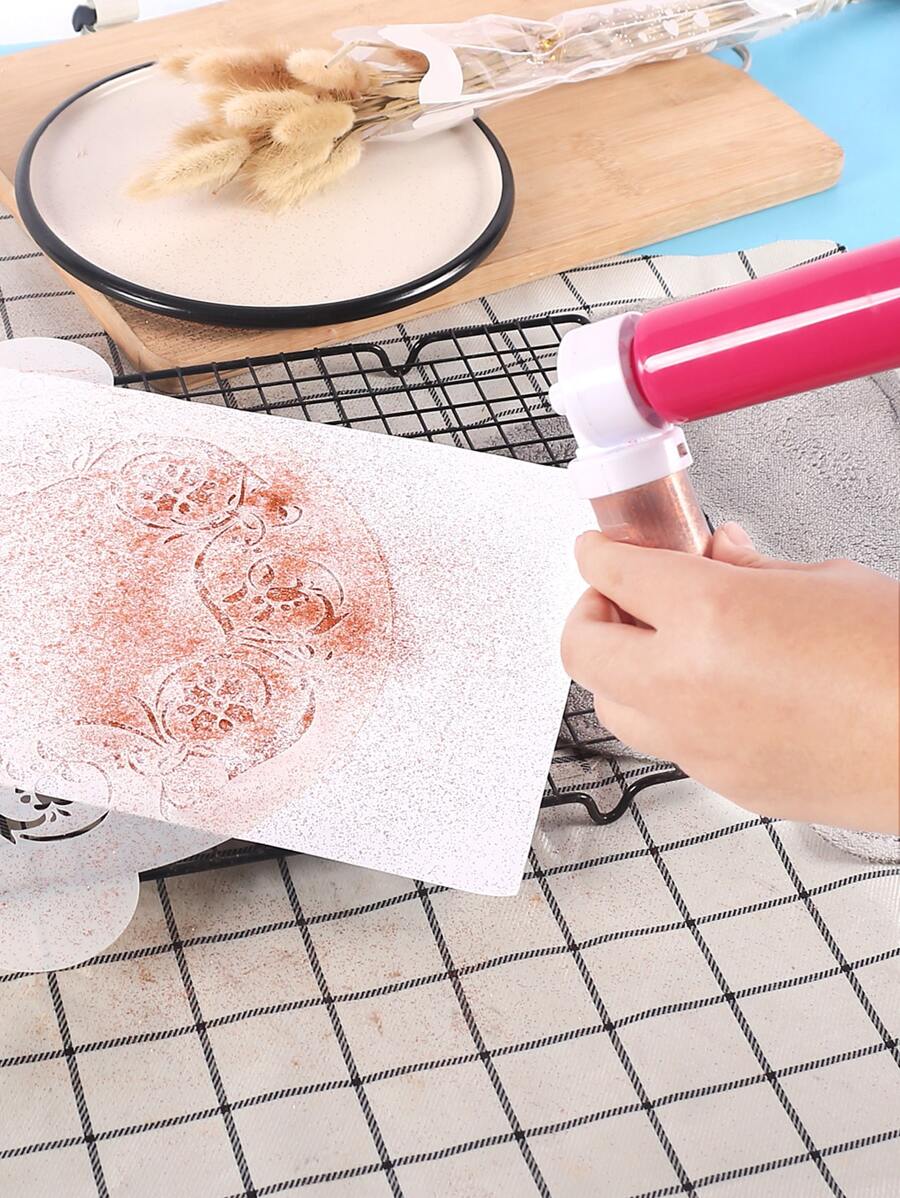 1set Manual Airbrush for Decorating Cakes,DIY Baking Cake Airbrush Pump