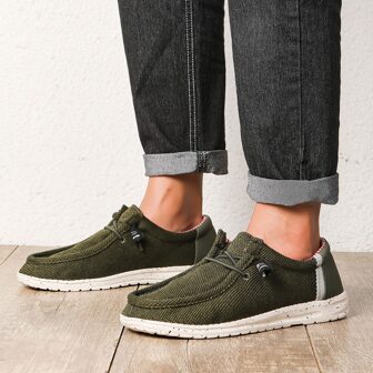 Plus Size Men's Canvas Loafers, Casual Lightweight Soft Bottom Shoes