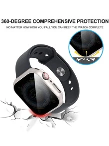 1 件防窥屏幕保护膜兼容 Apple Watch 38/40/41/42/44/45/46/49 毫米，兼容 Apple Watch Series Ultra/SE/10/9/8/7/6/5/4/3/2/1，时尚防窥钢化玻璃手表配件