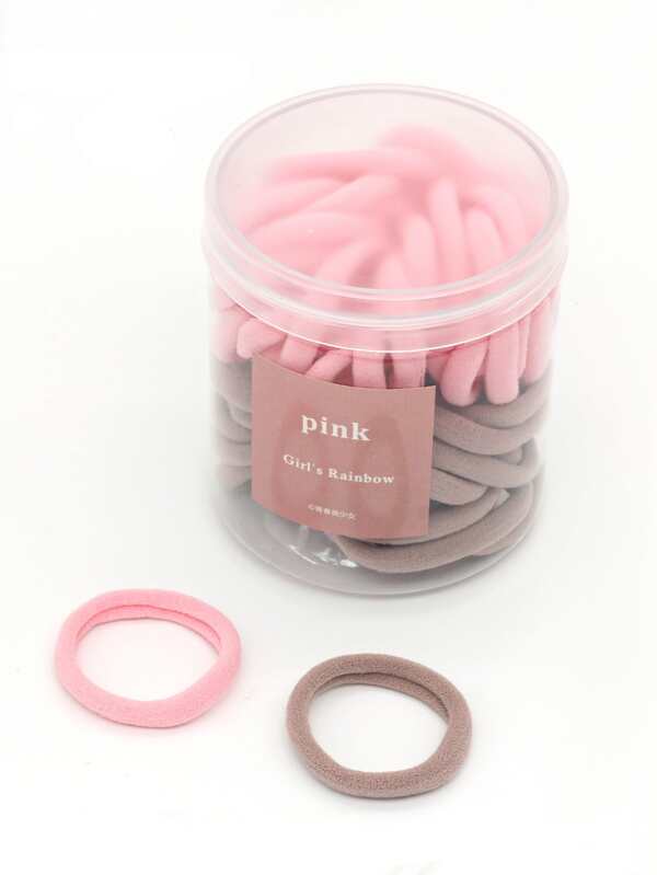 50 قطعة من ربطات الشعر عالية المرونة في عبوة برطمان للنساء للاستخدام اليومي، ملحقات وردية لربطات الذيل، حلقات مطاطية للشعر، أربطة شعر، كرات شعر، مناسبة للرياضة والجيم