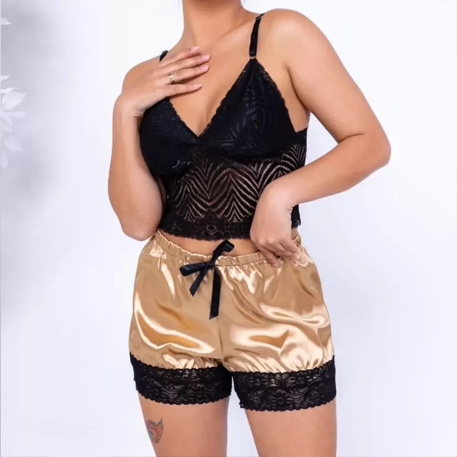 Women Pajama Sets - 金色 - 查看 1