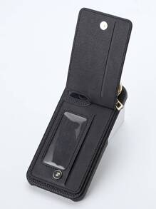 1pc Wallet Style Magnetic Flip Phone Case With Card Slots & Coin Pouch, Compatible With IPhone 17 Pro Max/17 Pro/17/Air/16 Pro Max/16/15/14/13/12/11, A16 Series - Black - View 4
