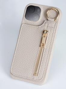 1pc Wallet Style Zipper Case With Card Slots & Magnetic Flip Cover, Compatible With IPhone 16 Pro And Phones