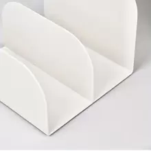 1pc Desktop Bookshelf For Office, Desktop Simple Storage Bookshelf, Multi-functional Office Display Rack, Plastic File Rack For Students, Creative Book Shelf Bookcase - White - View 3