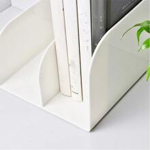 1pc Desktop Bookshelf For Office, Desktop Simple Storage Bookshelf, Multi-functional Office Display Rack, Plastic File Rack For Students, Creative Book Shelf Bookcase - White - View 5