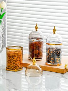 1入組家用塔形食品儲存容器，大容量加厚材料儲物箱 - 香檳色 - 查看 4