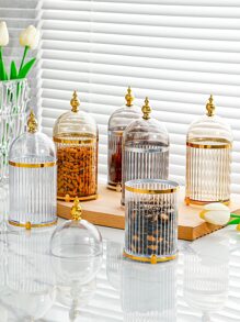 1入組家用塔形食品儲存容器，大容量加厚材料儲物箱 - 香檳色 - 查看 3