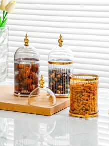 1入組家用塔形食品儲存容器，大容量加厚材料儲物箱 - 香檳色 - 查看 9