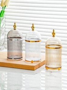 1入組家用塔形食品儲存容器，大容量加厚材料儲物箱 - 香檳色 - 查看 5