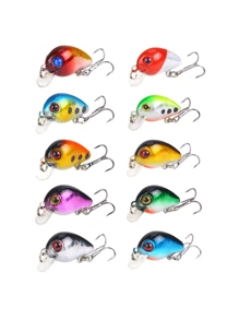 5/10pcs Random Color 3cm/1.6g Mini Rock Fishing Lure, Abs Plastic Artificial Bait, Hard Lure, Suitable For Saltwater And Freshwater Fishing, Outdoor Accessories