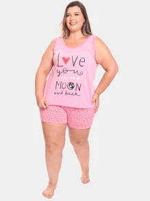 Plus Size Pajama Sets - Multicolor - View 2