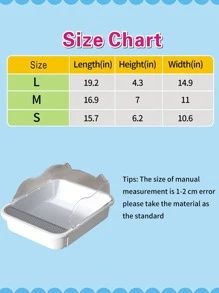 1pc Cartoon Ear Design Cat Litter Box - White - View 8