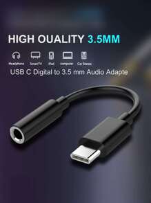 Adaptador de conector de auriculares hembra de 3,5 mm a USB Tipo C, cable auxiliar adaptador de audio USB C compatible, conector macho USB C a conector hembra de 3,5 mm para auriculares que funciona bien con todos los dispositivos tipo C: GalaxyS23 S23+ S23 Ultra, S22 S22+ S22 Ultra, S21 S21+ S21 Ultra, S20 Ultra S20 Z Flip S20+ S10 S9 S8 Plus, Pixel 5 4 3 2 XL, compatible con iPhone 15 Plus iPhone 15 Pro Max, iPad Pro 2020/2018 y talla grande.