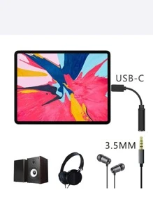 Adaptador de conector de auriculares hembra de 3,5 mm a USB Tipo C, cable auxiliar adaptador de audio USB C compatible, conector macho USB C a conector hembra de 3,5 mm para auriculares que funciona bien con todos los dispositivos tipo C: GalaxyS23 S23+ S23 Ultra, S22 S22+ S22 Ultra, S21 S21+ S21 Ultra, S20 Ultra S20 Z Flip S20+ S10 S9 S8 Plus, Pixel 5 4 3 2 XL, compatible con iPhone 15 Plus iPhone 15 Pro Max, iPad Pro 2020/2018 y talla grande.